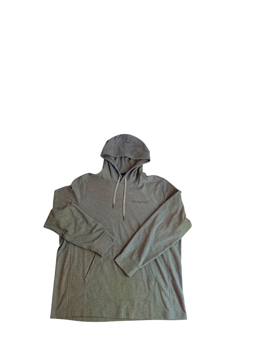 Vineyard Vines Gray Waffle Knit Hoodie Sweatshirt Men's XL Pullover Casual